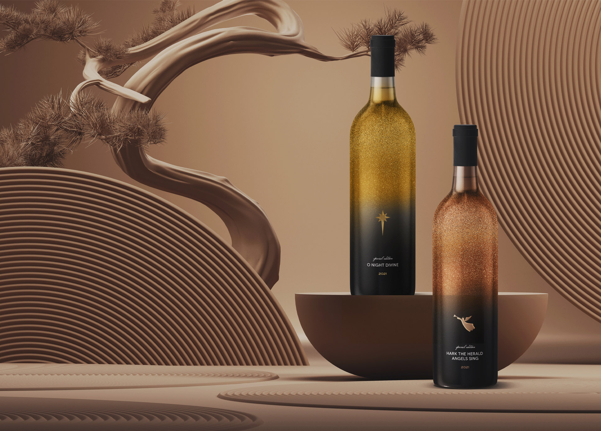 Nero Atelier葡萄酒包裝設(shè)計(jì)，優(yōu)雅與奢華的天使與星星圖案
