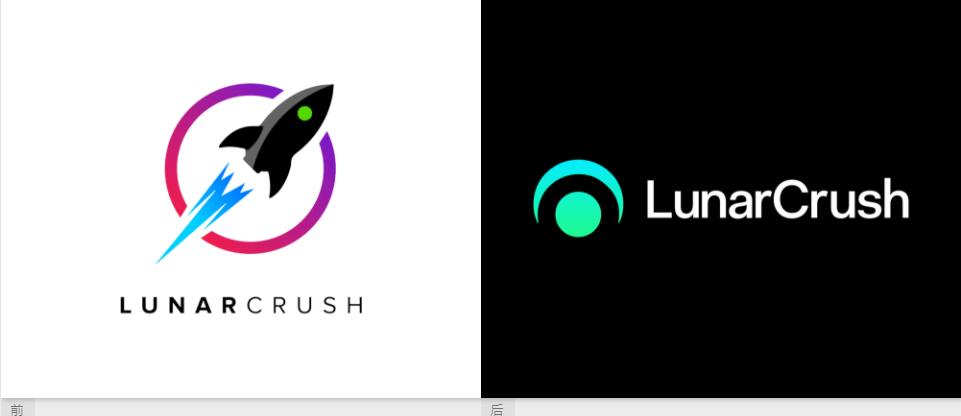 LunarCrush比特幣數(shù)字貨幣數(shù)據(jù)分析平臺新標志設計，強烈iT科技風格