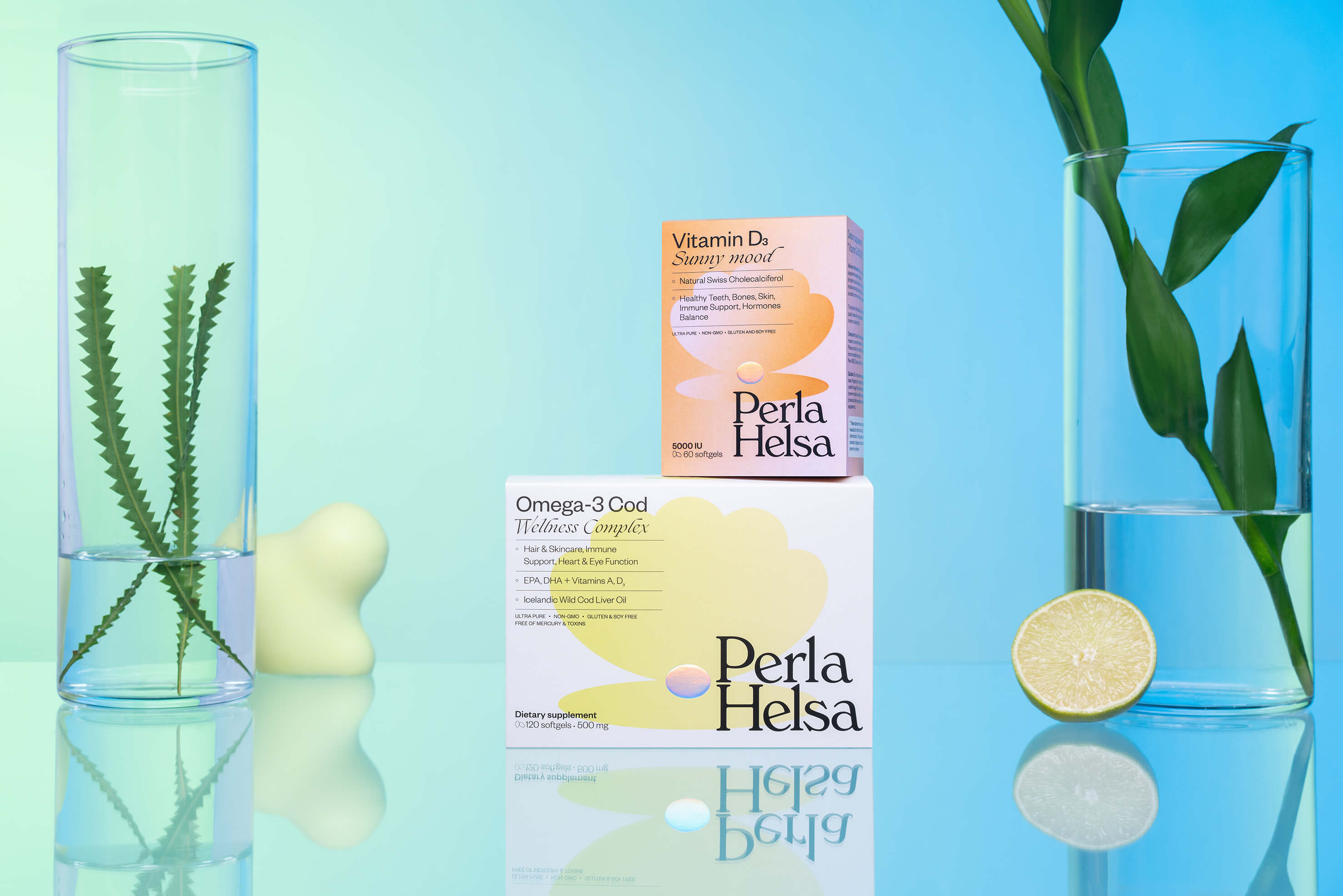 Perla Hesla膳食營養(yǎng)補(bǔ)充劑保健品包裝設(shè)計(jì)，貝殼珍珠元素+優(yōu)雅漸變設(shè)計(jì)