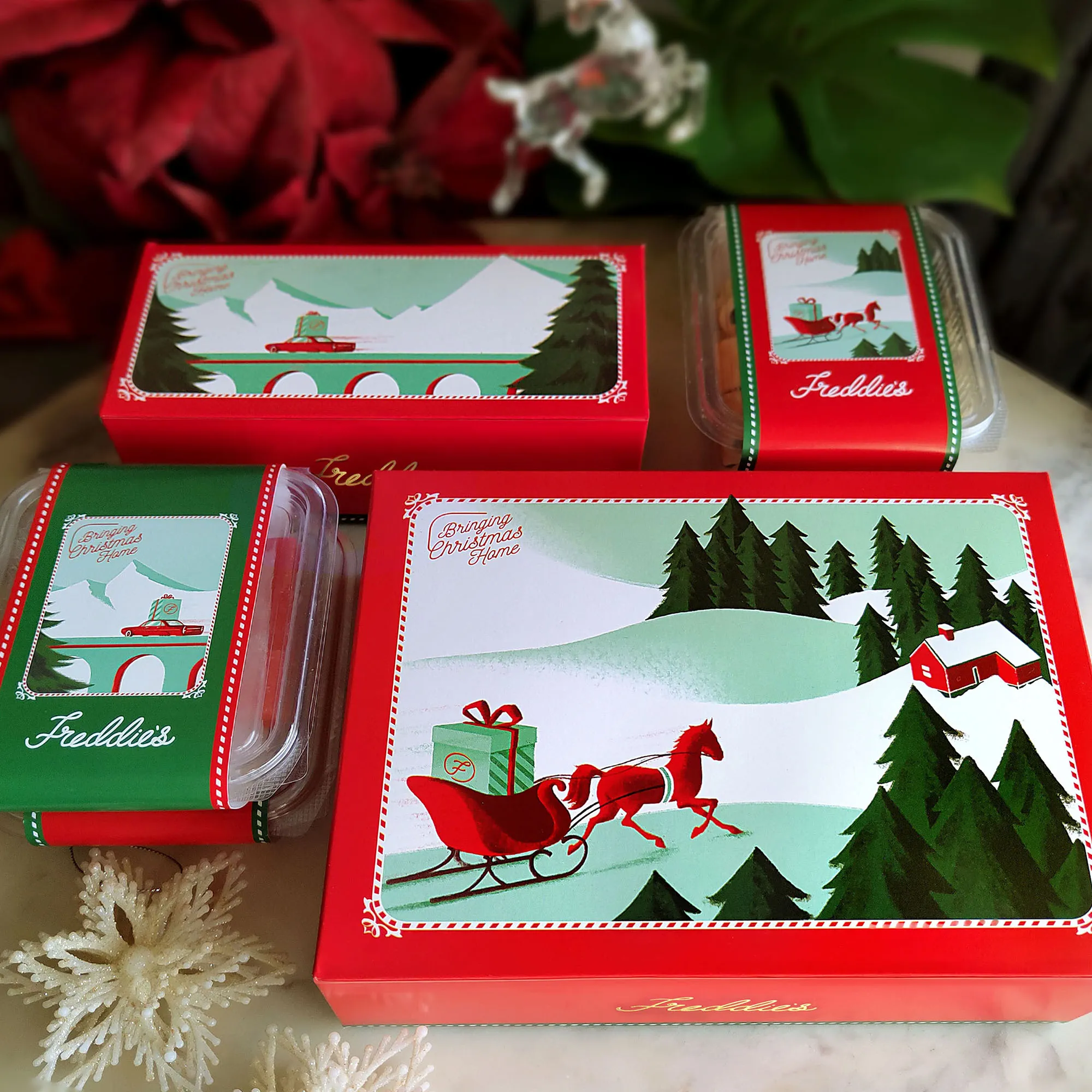 FREDDIE圣誕糖果節(jié)日禮品包裝設(shè)計(jì)，將圣誕帶回家插畫