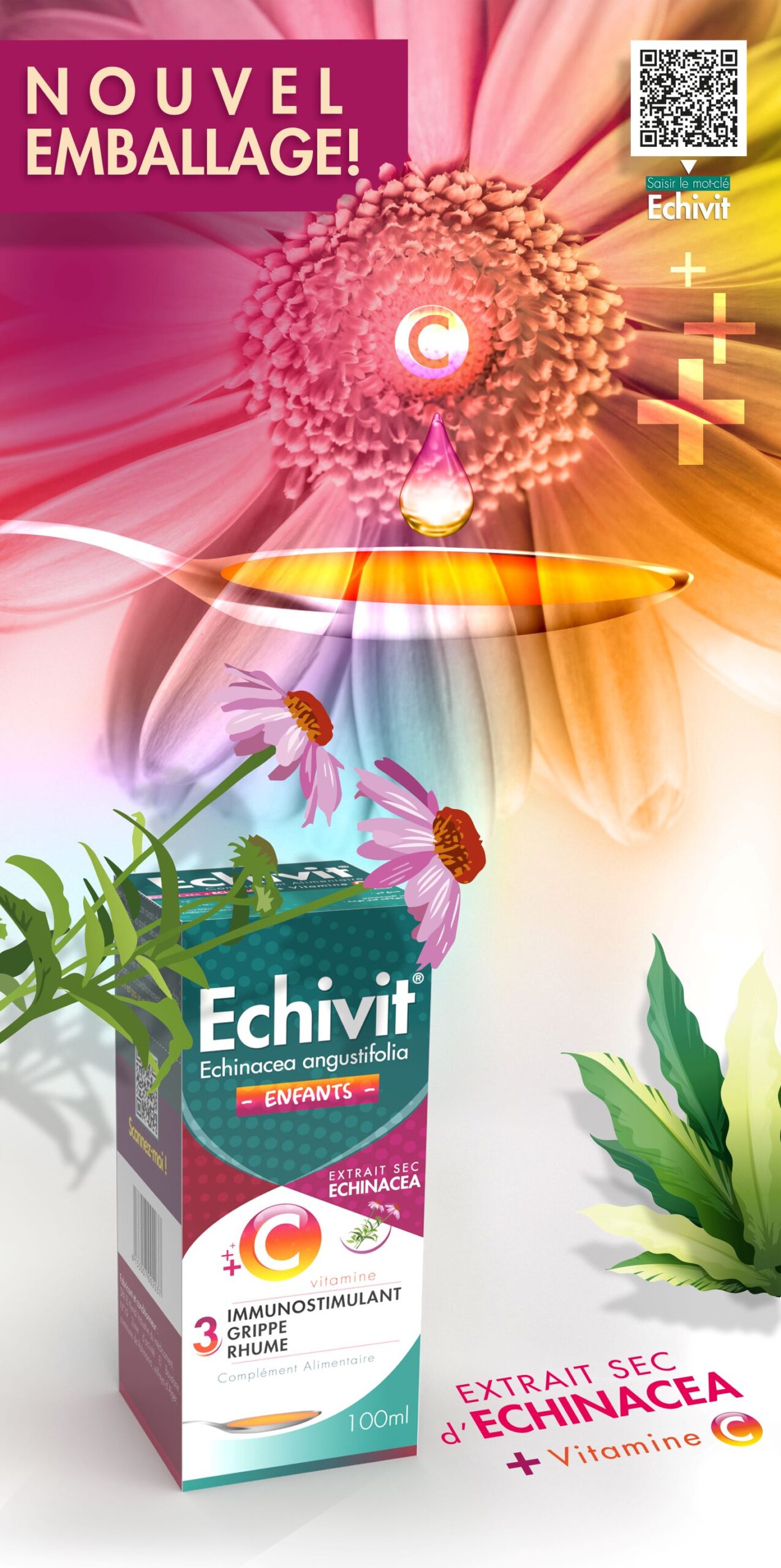 Ecivit OTC藥品包裝設(shè)計，突出品牌與交叉色塊版式