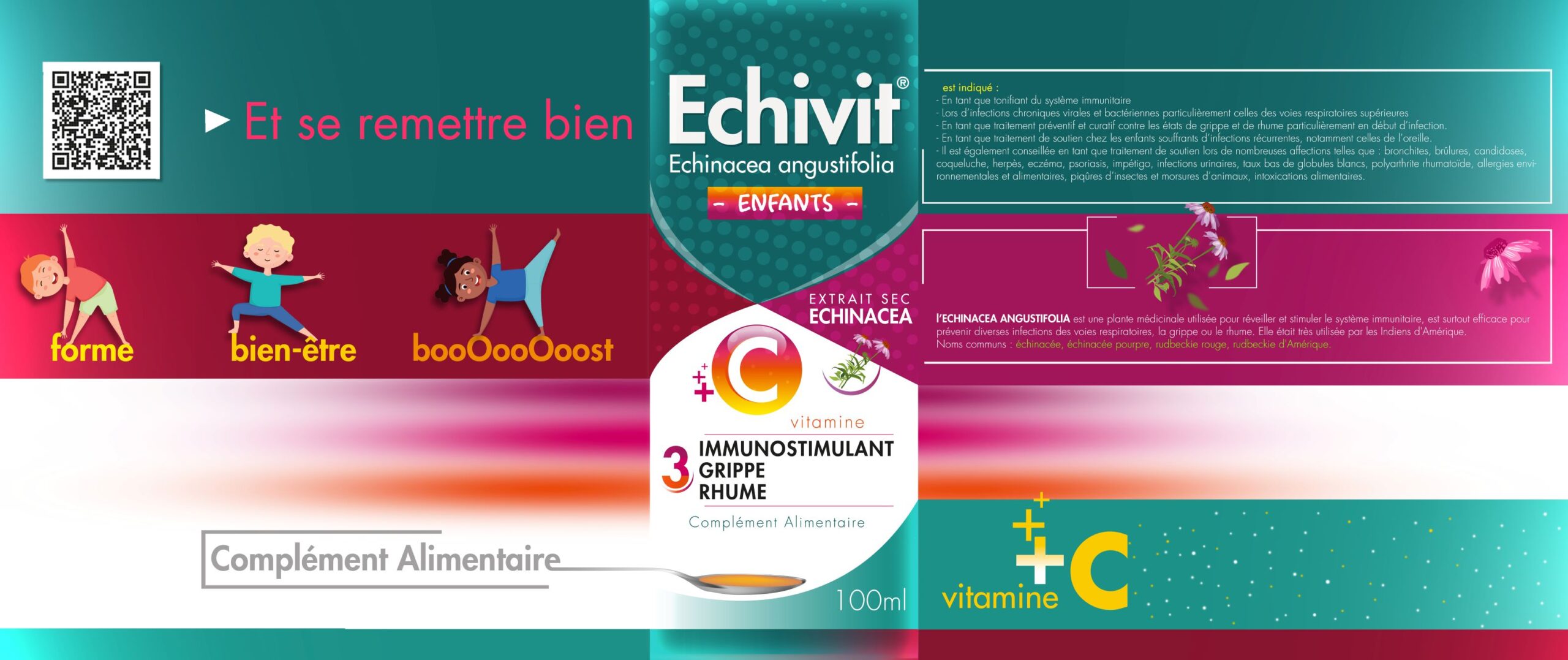 Ecivit OTC藥品包裝設(shè)計，突出品牌與交叉色塊版式