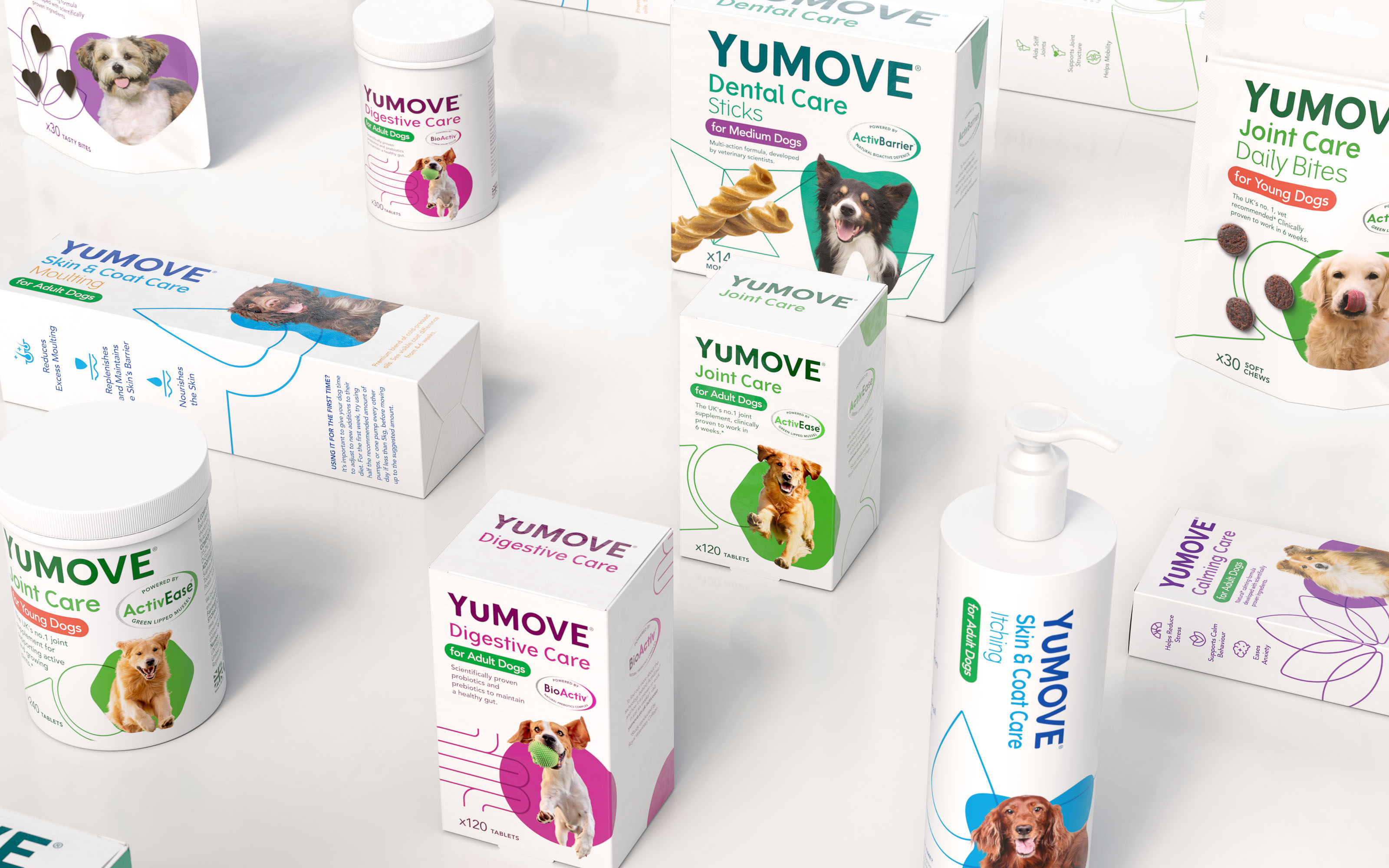 YuMOVE寵物護(hù)理品牌戰(zhàn)略策劃與系列產(chǎn)品包裝形象更新設(shè)計(jì)‘色塊+線條“