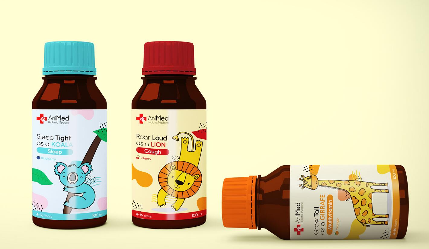 ANMed兒童藥品包裝設(shè)計(jì)，有趣的“動(dòng)物插畫”概念
