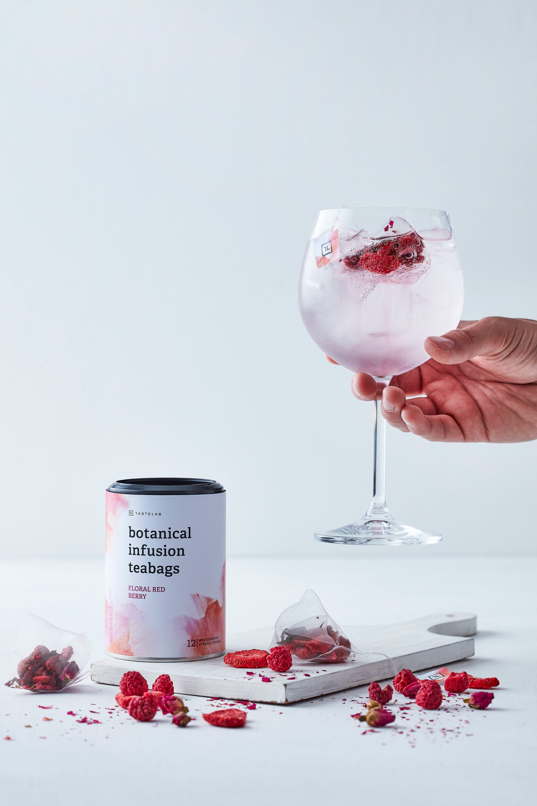 Botanical泡茶袋果茶花茶包裝設(shè)計(jì)“漸變水墨水彩”插畫(huà)