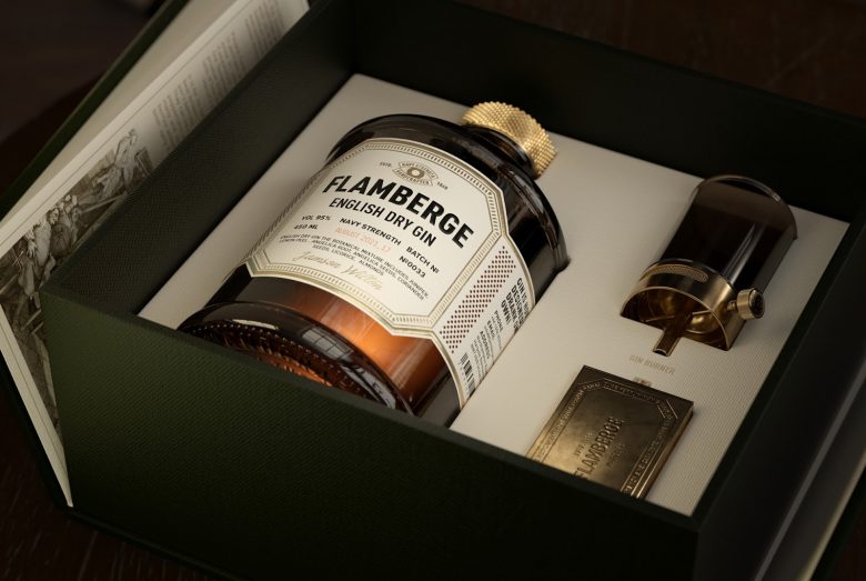 高端風(fēng)格Flamberg 杜松子酒藥酒包裝設(shè)計(jì)禮盒設(shè)計(jì)，包含35種植物