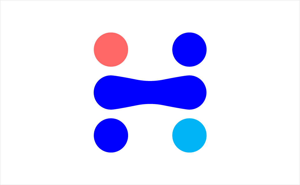 Included Health在線虛擬醫(yī)療科技公司logo設(shè)計，基因元素+四個小圓點組成H字母