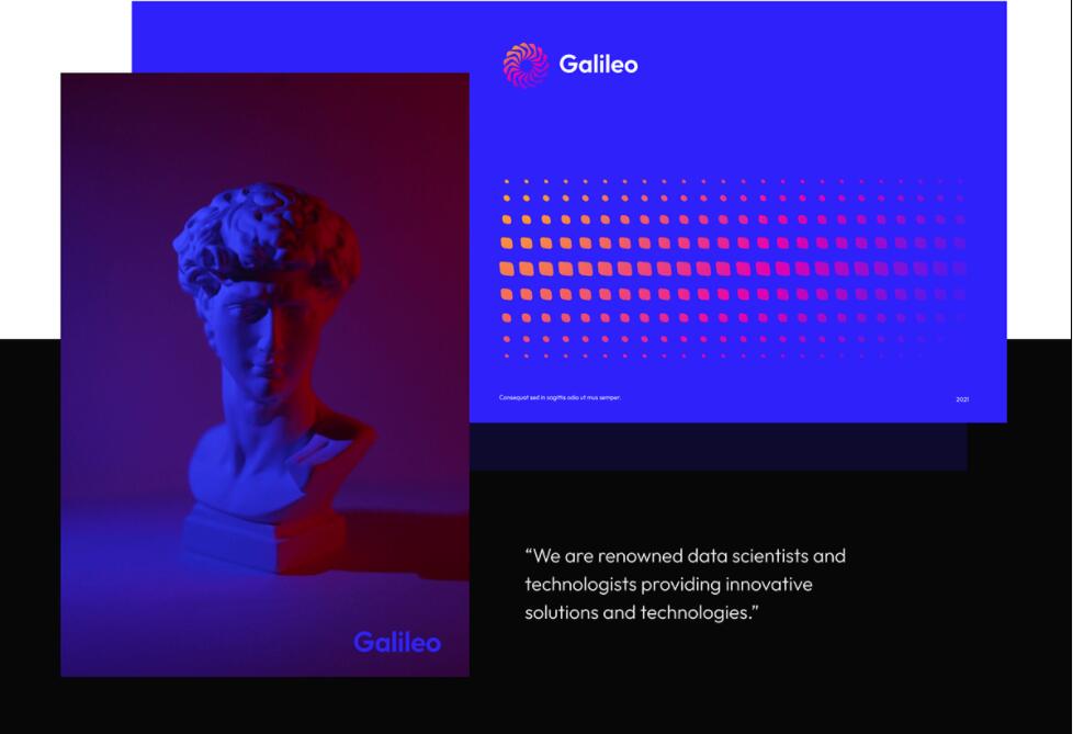 Galileo 人工智能初創(chuàng)公司logo設計vi設計，酷炫科技風格
