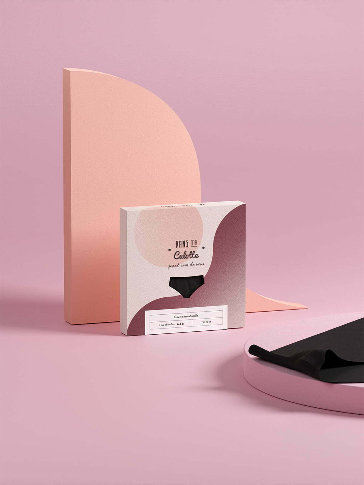 Dans Ma Culotte 月經(jīng)經(jīng)期女士?jī)?nèi)褲包裝設(shè)計(jì)，圓形與曲線元素