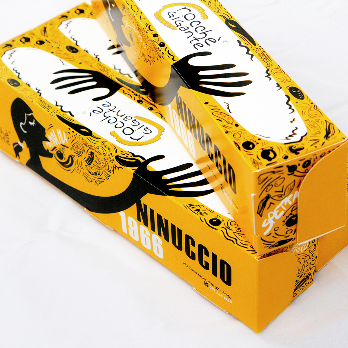 crocchè休閑食品創(chuàng)意包裝設(shè)計，張開的手與嘴巴插畫