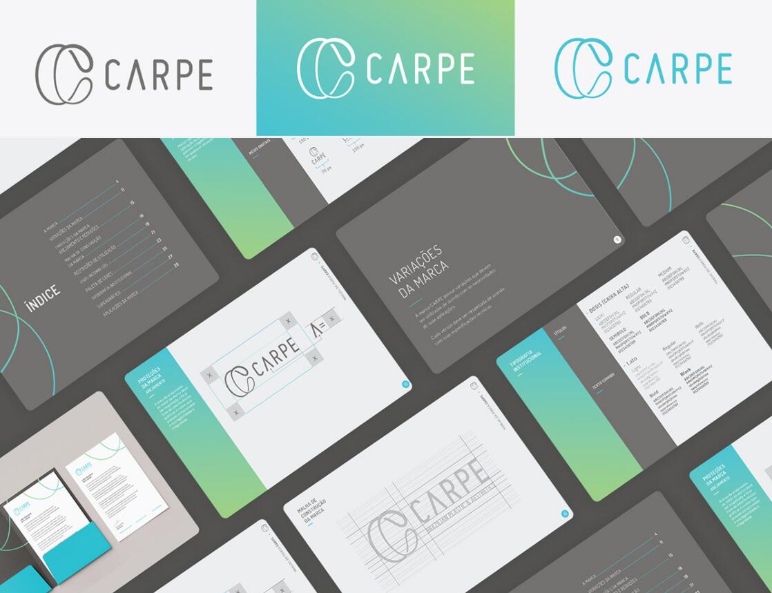 CARPE 醫(yī)療美容整形塑形醫(yī)院logo設計vi設計，線條字母c