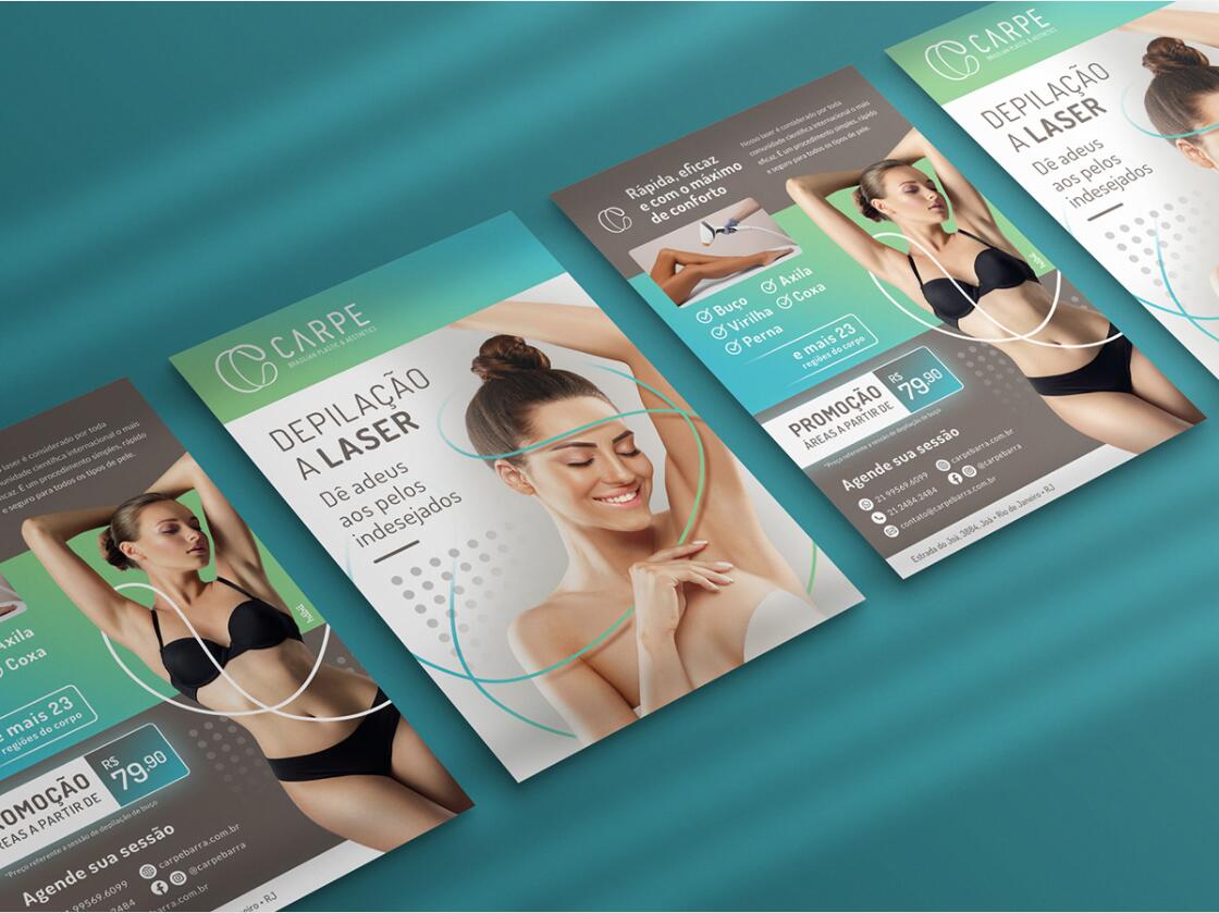 CARPE 美容整形塑形醫(yī)院logo設計vi設計，線條字母c