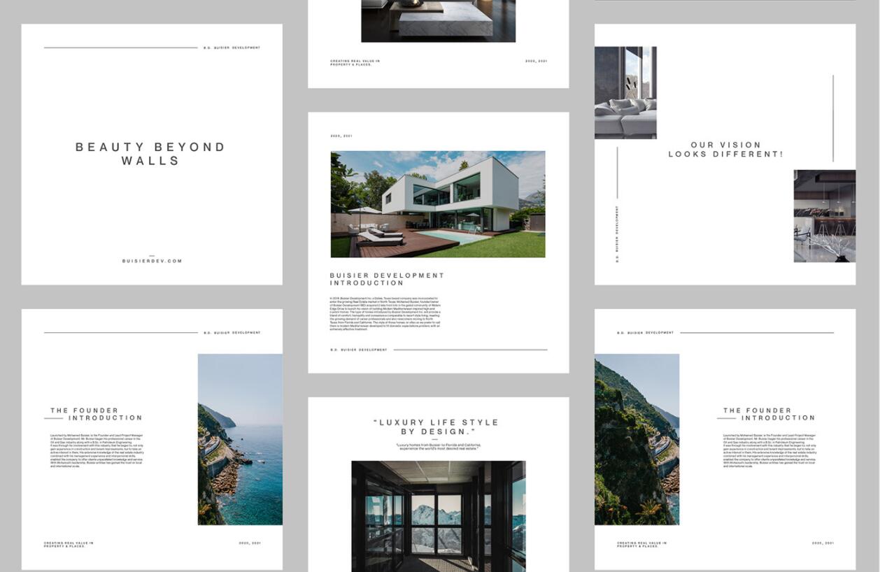 Buisier 別墅地產(chǎn)項(xiàng)目logo設(shè)計(jì)vi形象設(shè)計(jì)，B+D字母+方框
