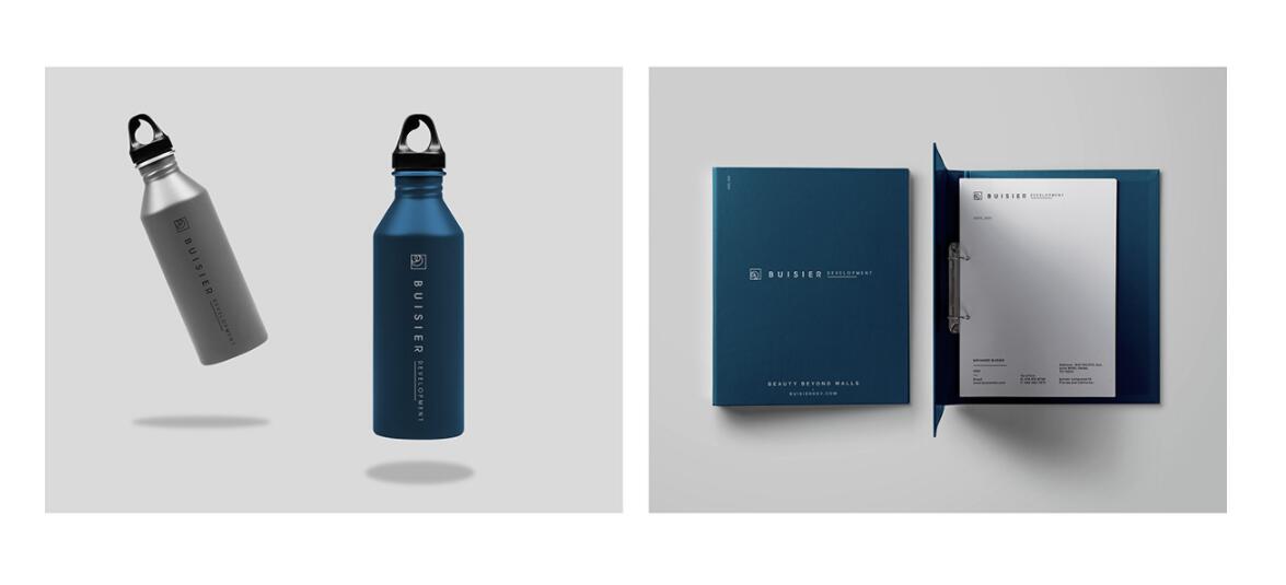 Buisier 別墅地產(chǎn)項(xiàng)目logo設(shè)計(jì)vi形象設(shè)計(jì)，B+D字母+方框