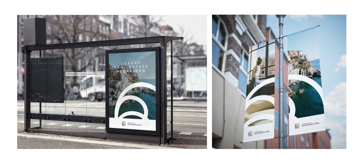 Buisier 別墅地產(chǎn)項(xiàng)目logo設(shè)計(jì)vi形象設(shè)計(jì)，B+D字母+方框