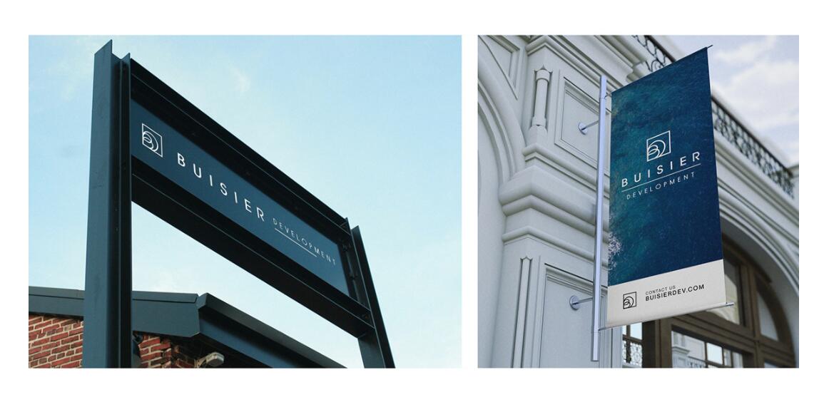 Buisier 別墅地產(chǎn)項(xiàng)目logo設(shè)計(jì)vi形象設(shè)計(jì)，B+D字母+方框