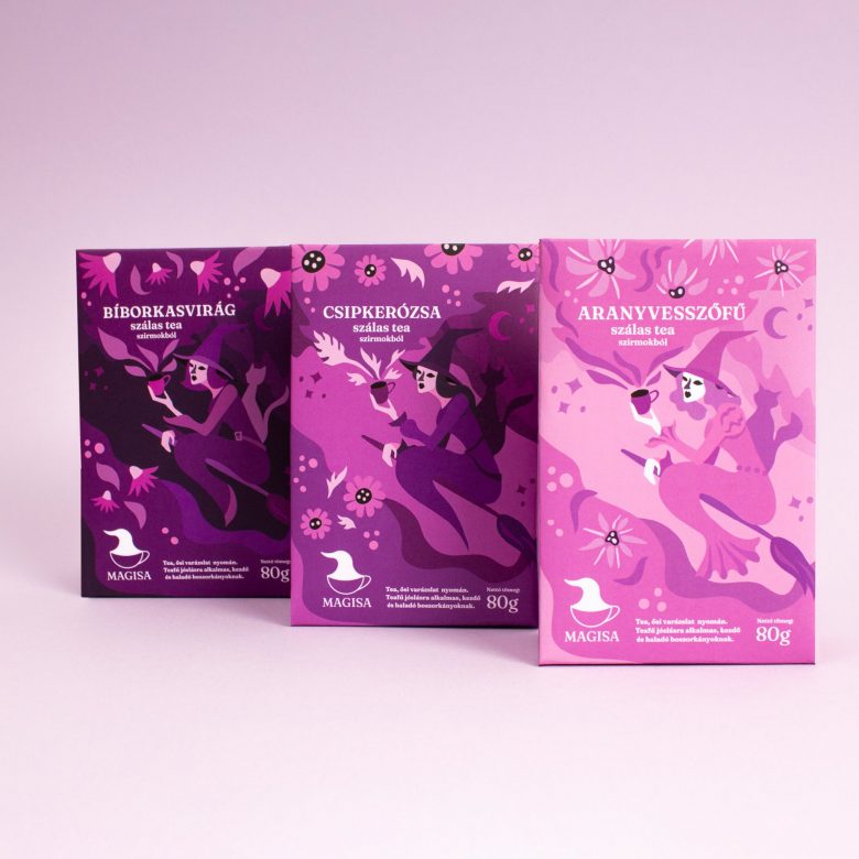 Magisa年輕女士涼茶包裝設(shè)計“算命的女巫”插畫