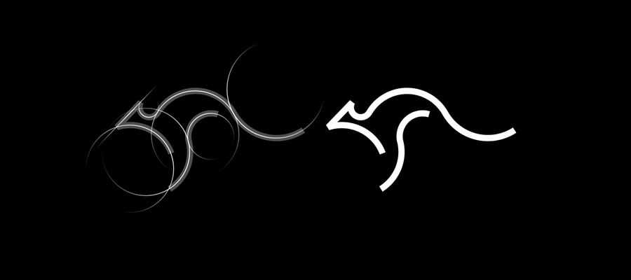 簡(jiǎn)潔高效logo設(shè)計(jì)靈感-線條袋鼠