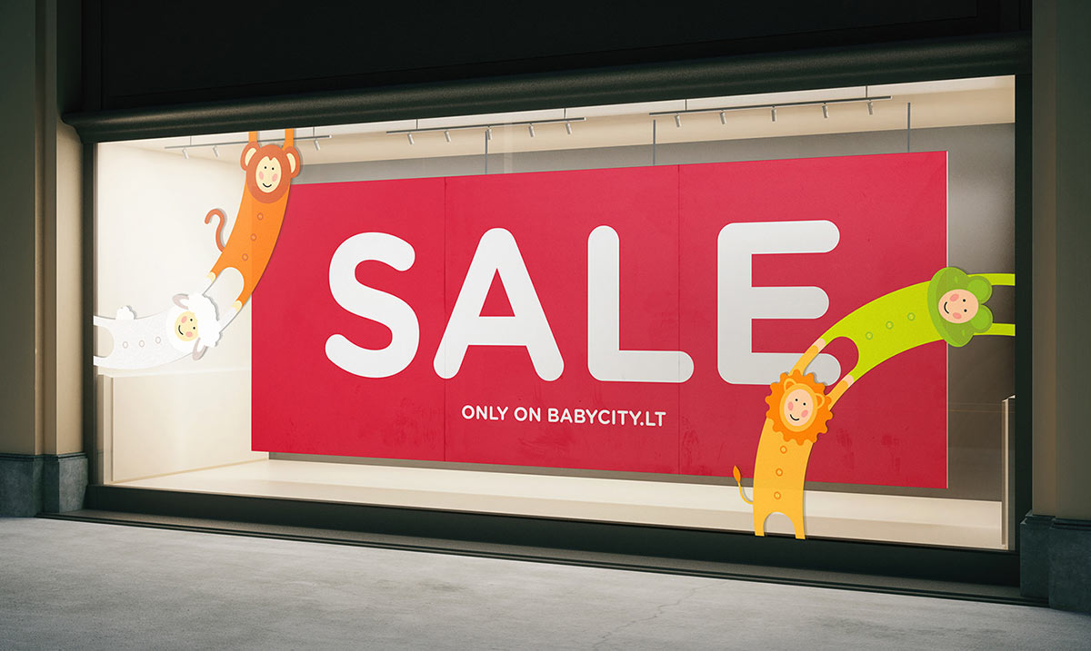 Baby City 嬰兒城嬰兒用品品牌vi設(shè)計(jì)，首尾相連的卡通人物視覺