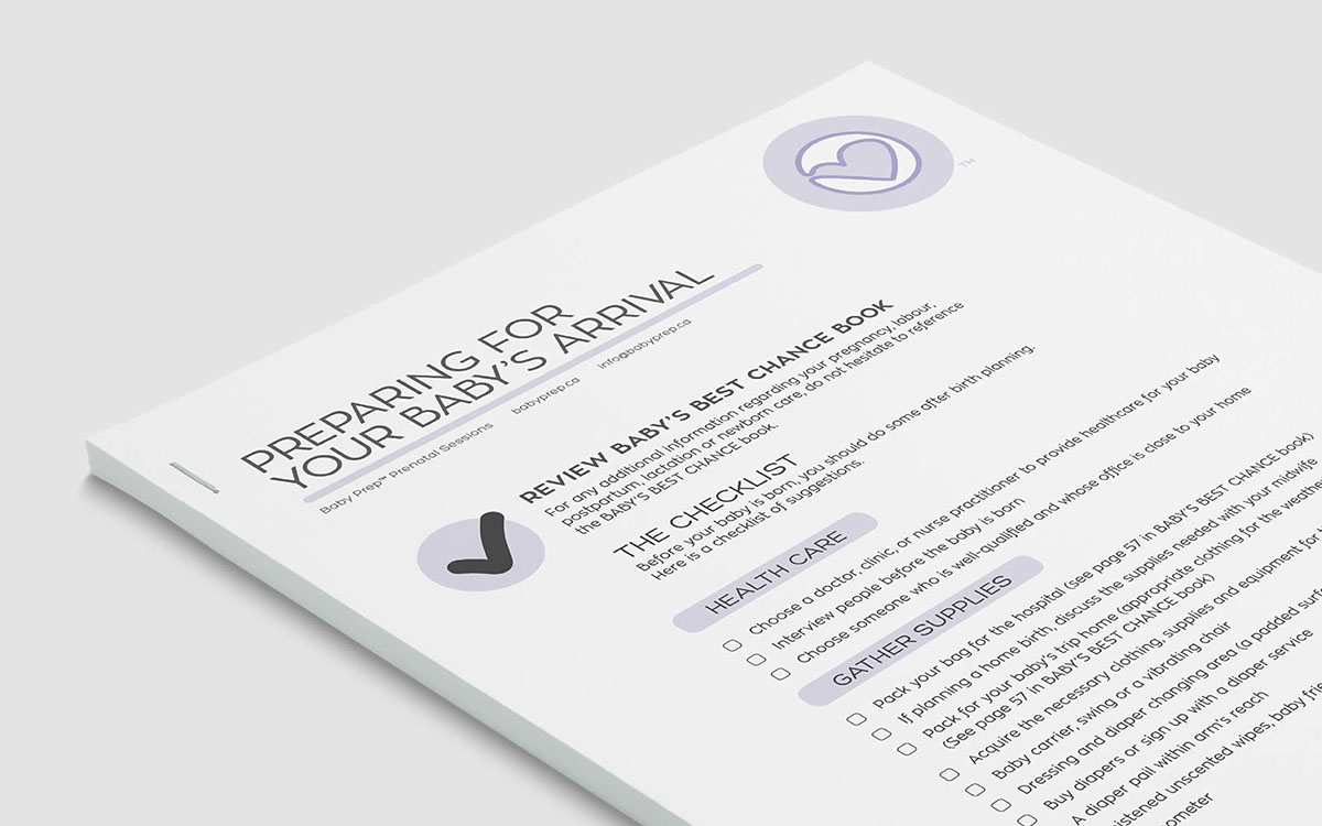 Baby Prep 孕婦產(chǎn)前醫(yī)療教育品牌形象logo設(shè)計(jì)“心+子宮內(nèi)嬰兒+孕婦”