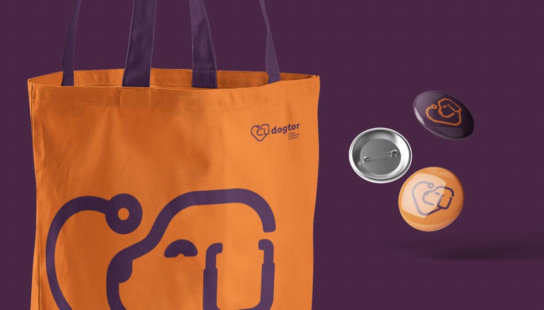 Dogtor 寵物獸醫(yī)診所logo設(shè)計vi設(shè)計，愛心+醫(yī)生+狗