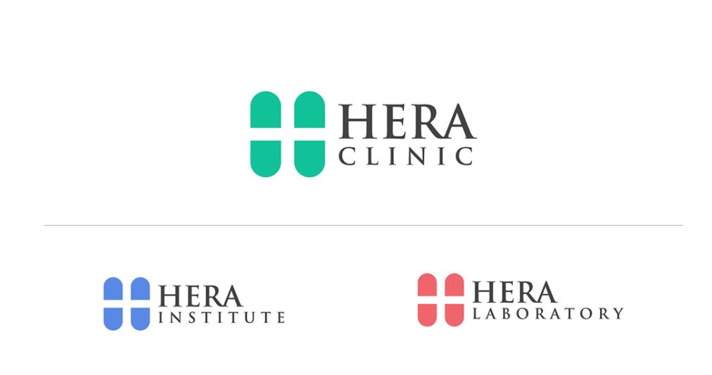 Hera Clinic 赫拉診所醫(yī)院logo設(shè)計vi設(shè)計，H字母+十字