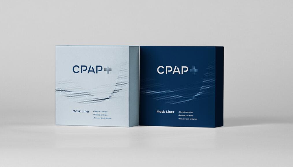 CPAP+睡眠呼吸暫停通氣治療醫(yī)療設備品牌logo設計視覺形象vi設計“圓點氣流”圖案