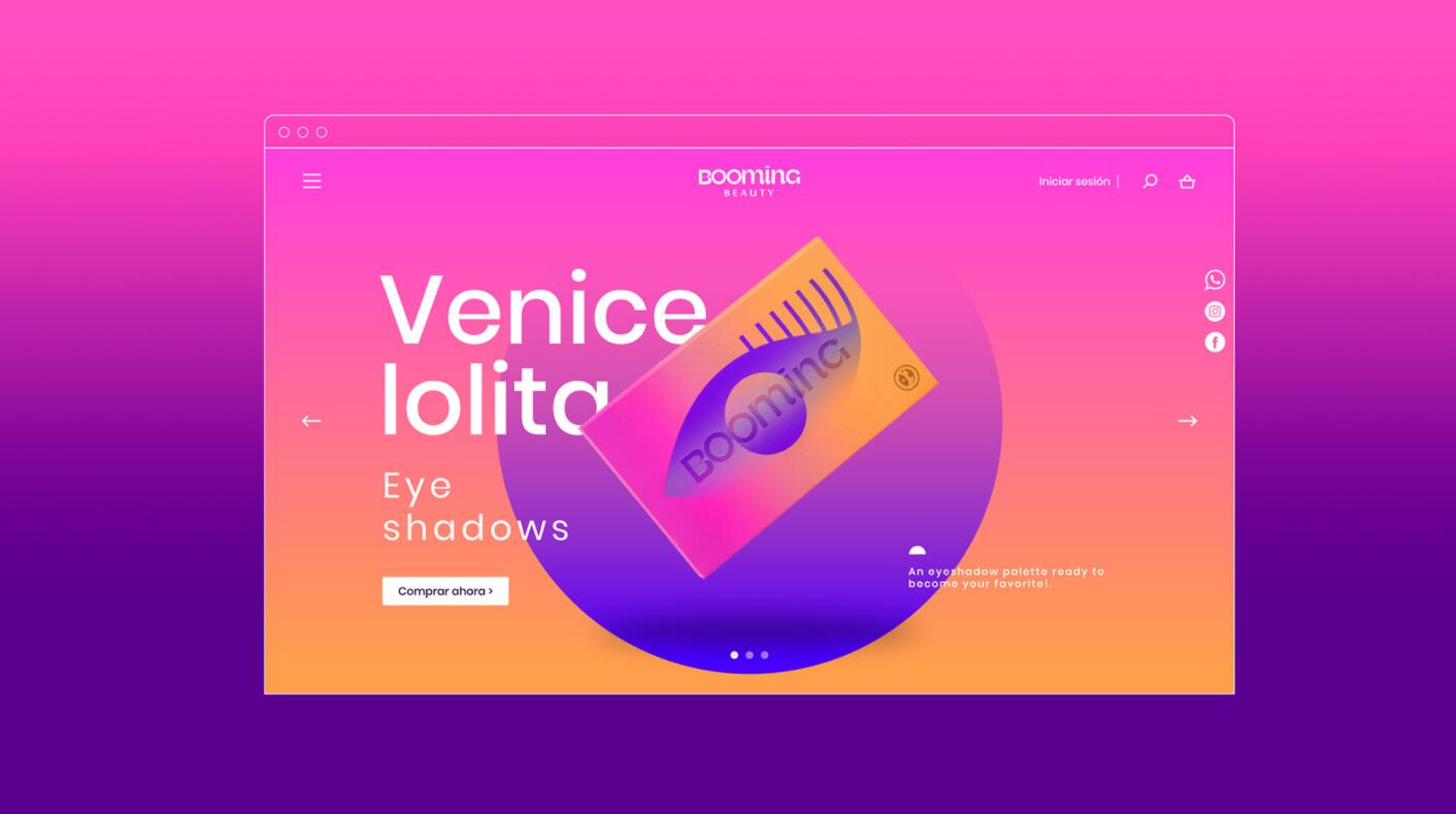 BOOMING 彩妝化妝品包裝設(shè)計(jì)，“粉金漸變色”金屬箔和閃光裝飾設(shè)計(jì)