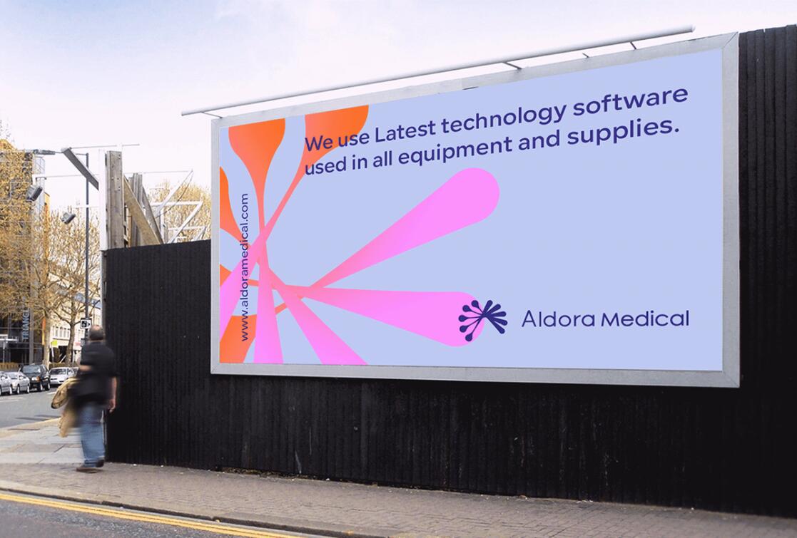 Aldora 醫(yī)療用品公司logo設計vi設計，基因重疊+字母A