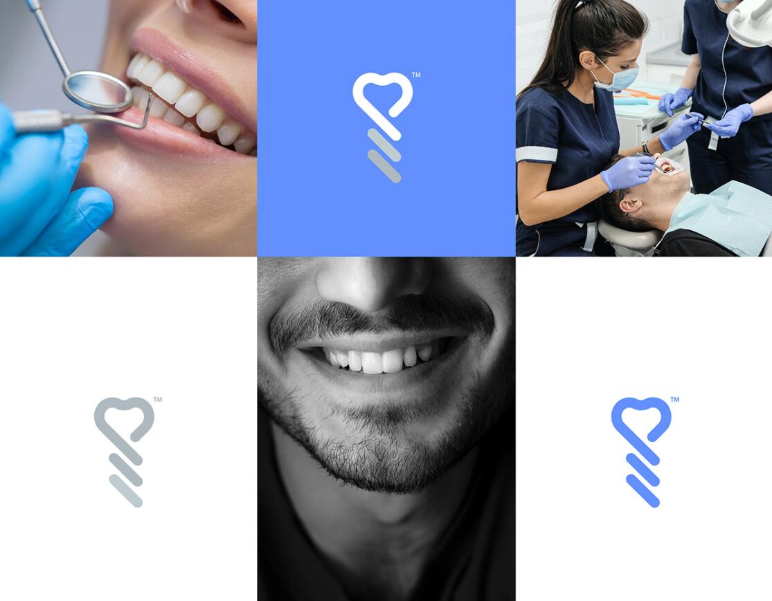 DMIC 亞科診所品牌logo-vi設(shè)計(jì)，明亮輕藍(lán)紫色搭配略灰色