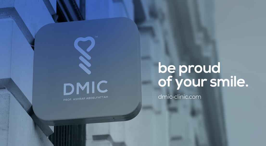 DMIC 亞科診所品牌logo-vi設(shè)計(jì)，明亮輕藍(lán)紫色搭配略灰色