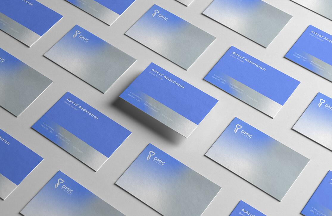 DMIC 亞科診所品牌logo-vi設(shè)計(jì)，明亮輕藍(lán)紫色搭配略灰色