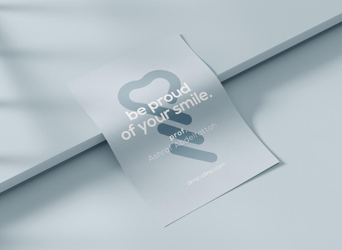 DMIC 亞科診所品牌logo-vi設(shè)計(jì)，明亮輕藍(lán)紫色搭配略灰色