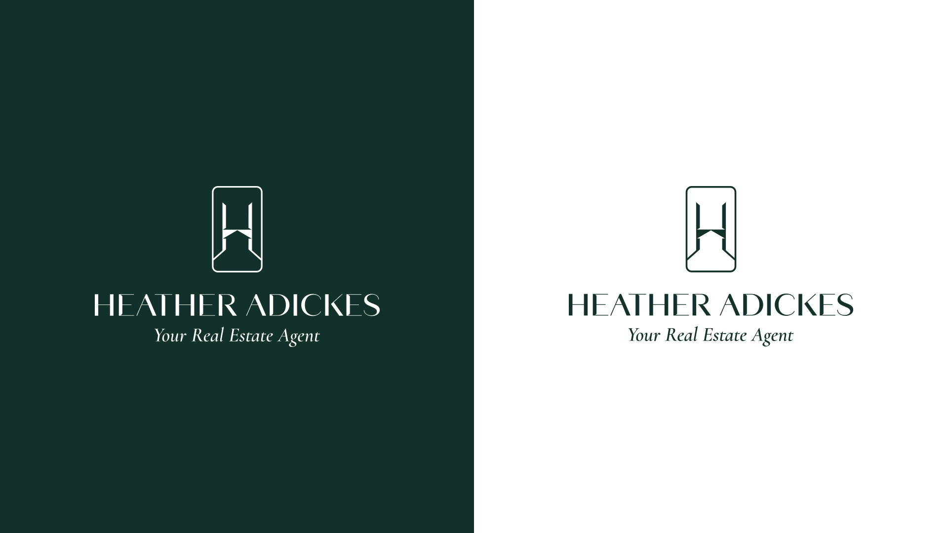 Heather Adickes房地產(chǎn)中介經(jīng)紀人品牌logo設(shè)計形象設(shè)計，字母H+橋梁+房子