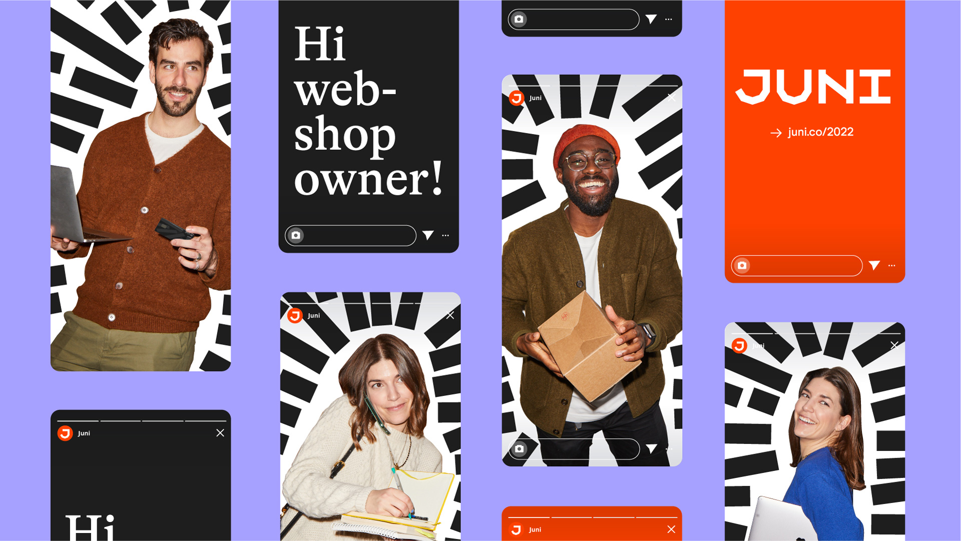 Juni金融科技初創(chuàng)公司logo設計品牌形象vi設計,源自多米諾骨牌粗線條色塊核心視覺