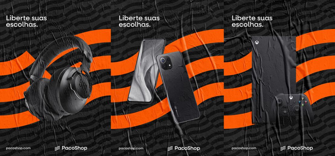 Paco進(jìn)出口電子數(shù)碼商品商店品牌logo設(shè)計vi設(shè)計“線條國旗”核心視覺元素