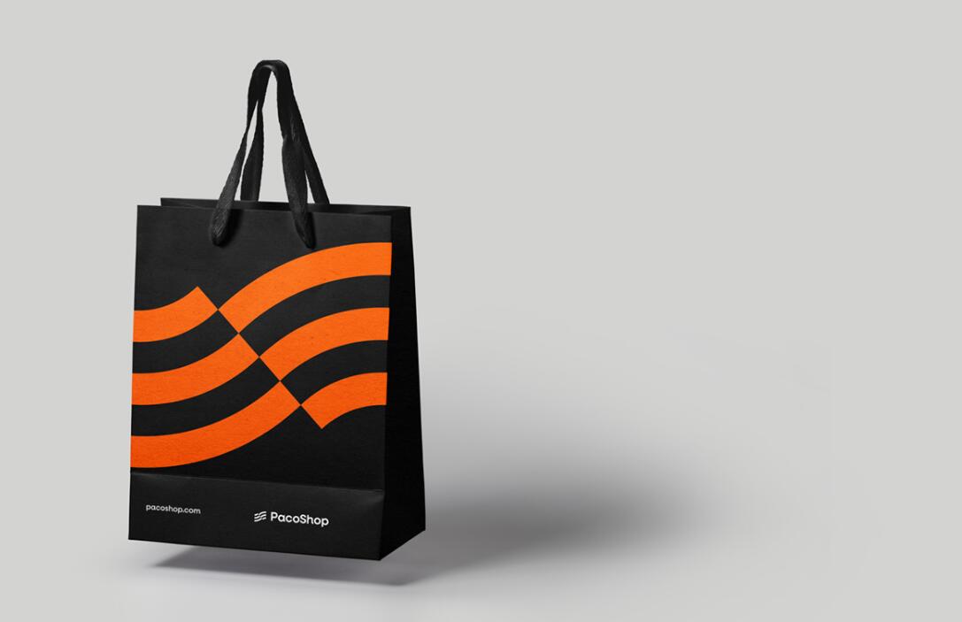 Paco進(jìn)出口電子數(shù)碼商品商店品牌logo設(shè)計vi包裝設(shè)計“線條國旗”核心視覺元素