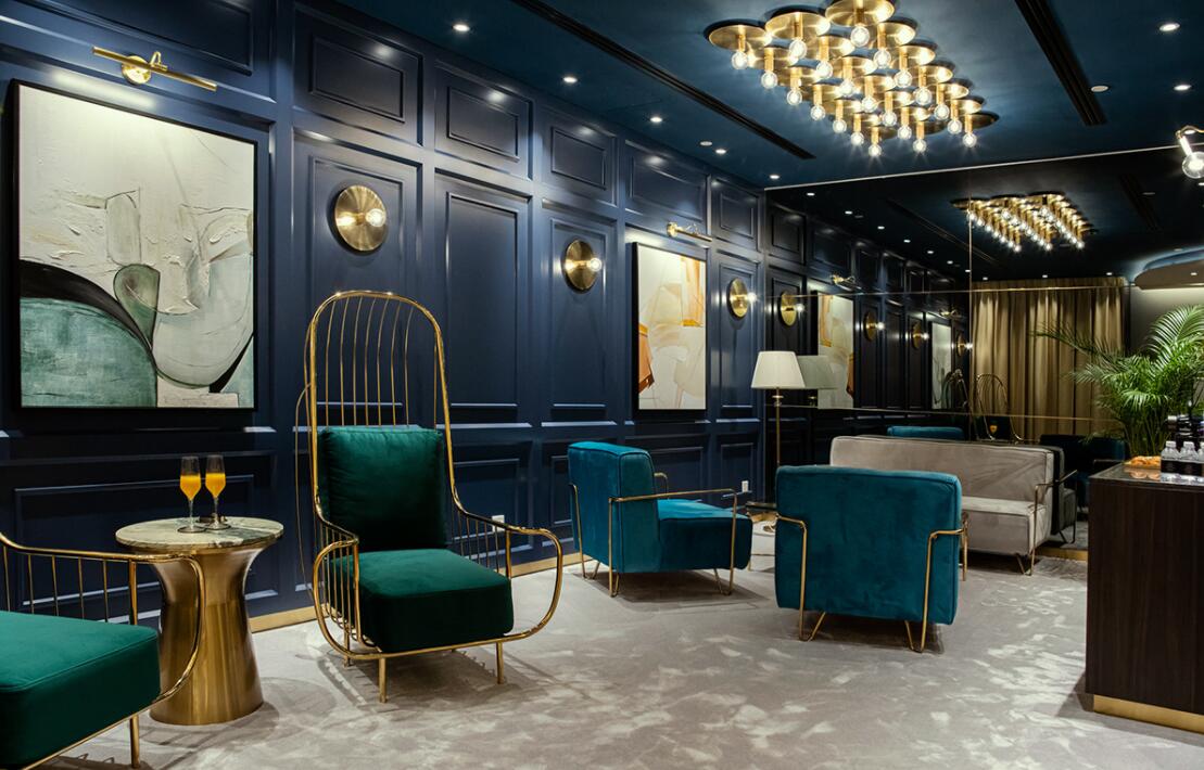 PABLO BLAU高端護膚美容會所診所logo設計品牌形象vi設計，藍金色奢華風格