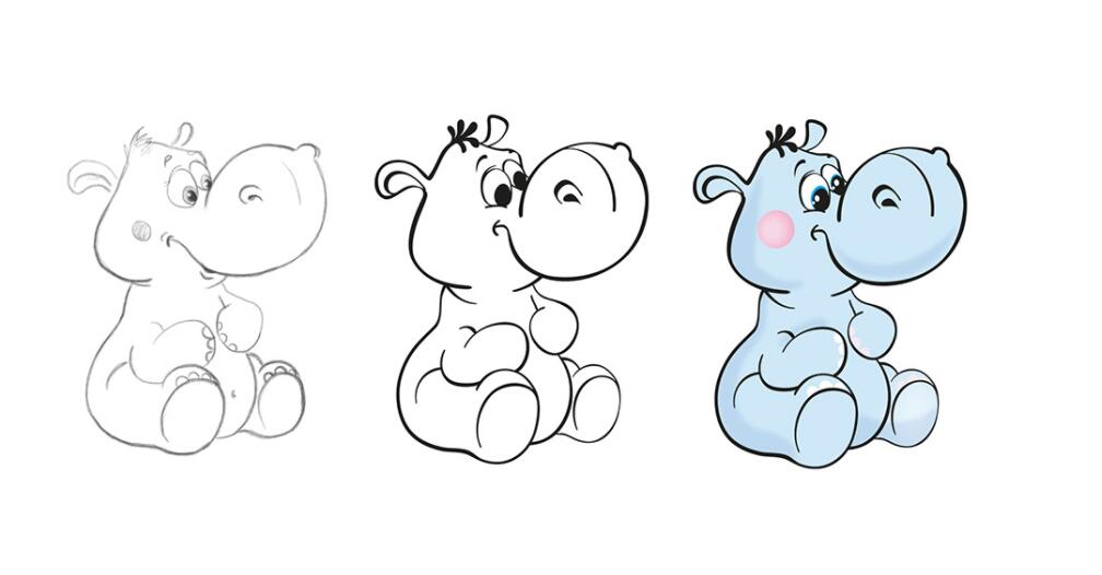 NB品牌幼兒藥品包裝設(shè)計(jì)“卡通小河馬”動(dòng)物插圖