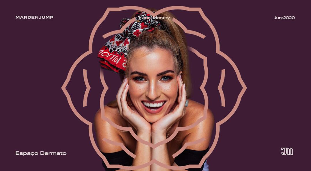 Espa?o Dermato 皮膚病醫(yī)療診所及醫(yī)美醫(yī)院logo設(shè)計(jì)vi設(shè)計(jì)，桃花元素