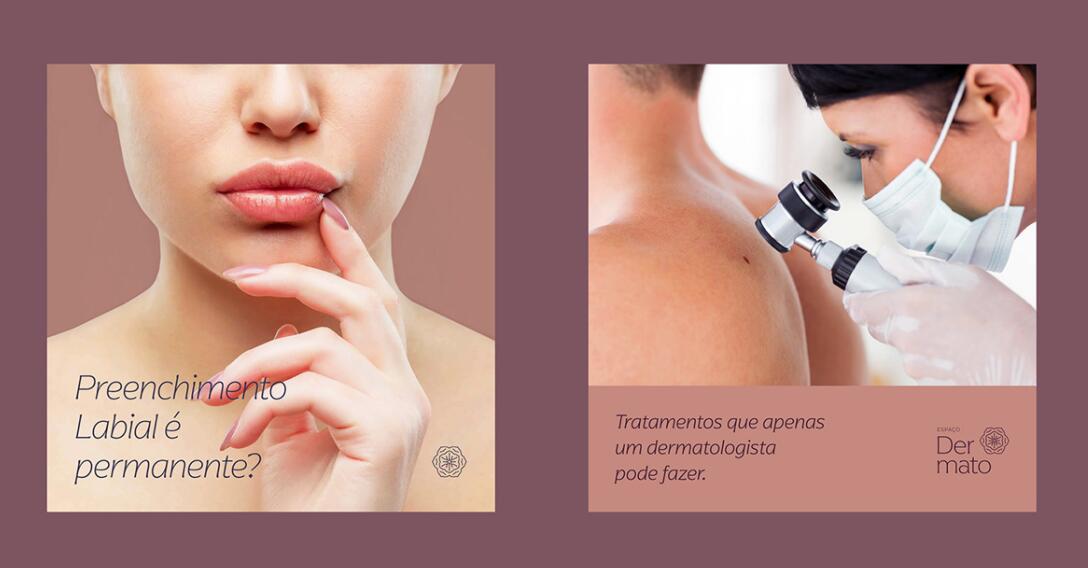 Espa?o Dermato 皮膚病醫(yī)療診所及醫(yī)美醫(yī)院logo設(shè)計(jì)vi設(shè)計(jì)，桃花元素