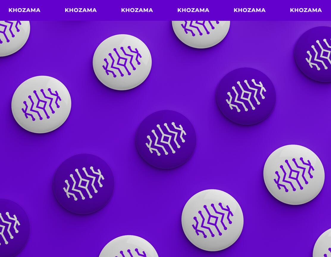 Khozama數碼科技電子產品在線商店品牌logo設計vi設計，“字母k+電路”圖案