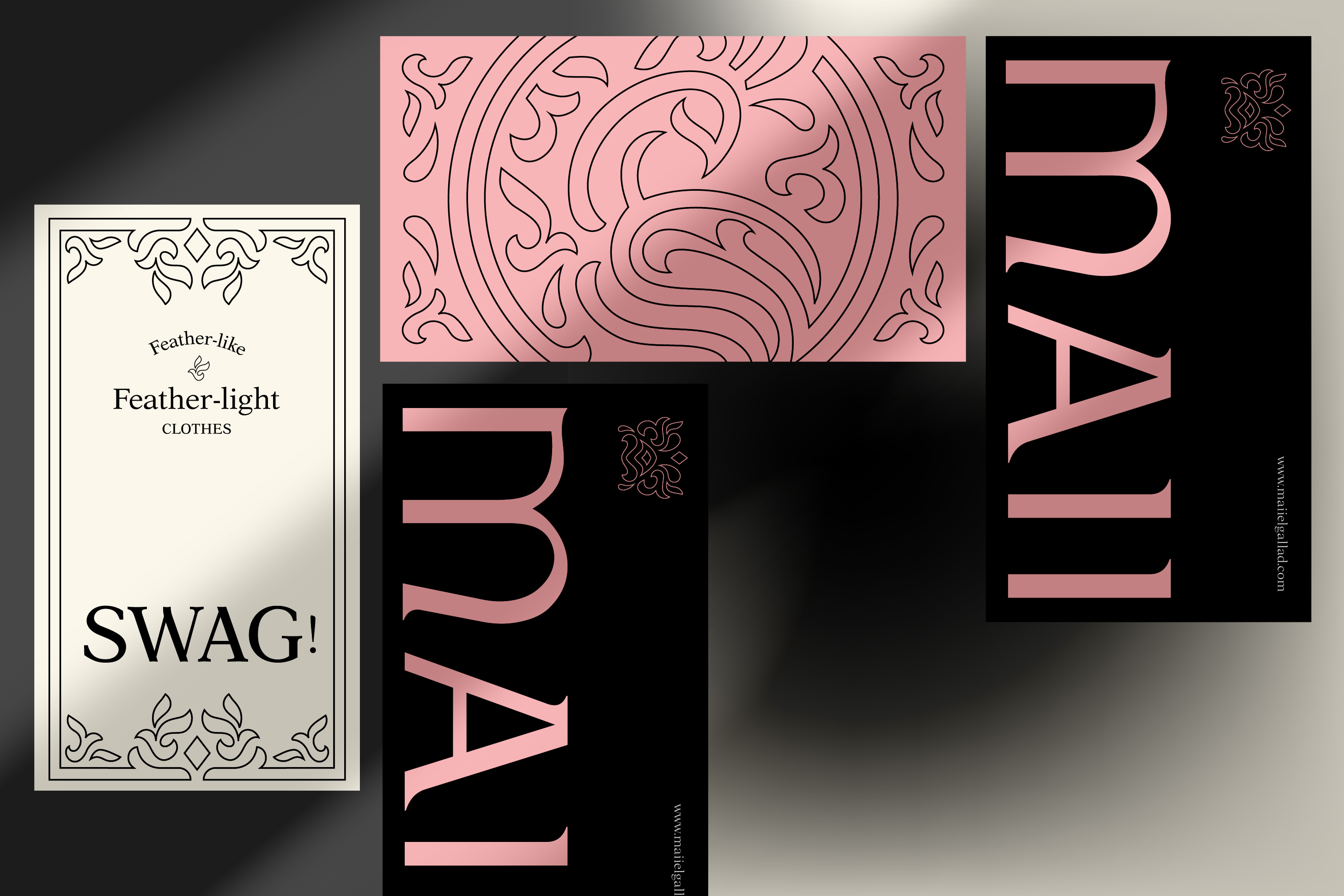 Maii時裝服飾logo設(shè)計vi設(shè)計“孔雀”線條藝術(shù)插畫