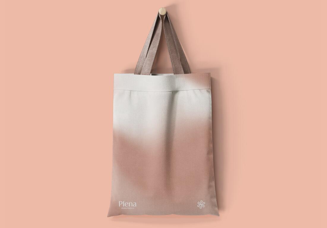 Plena皮膚科美容護(hù)理診所logo設(shè)計品牌vi形象設(shè)計，綠粉雙色漸變風(fēng)格