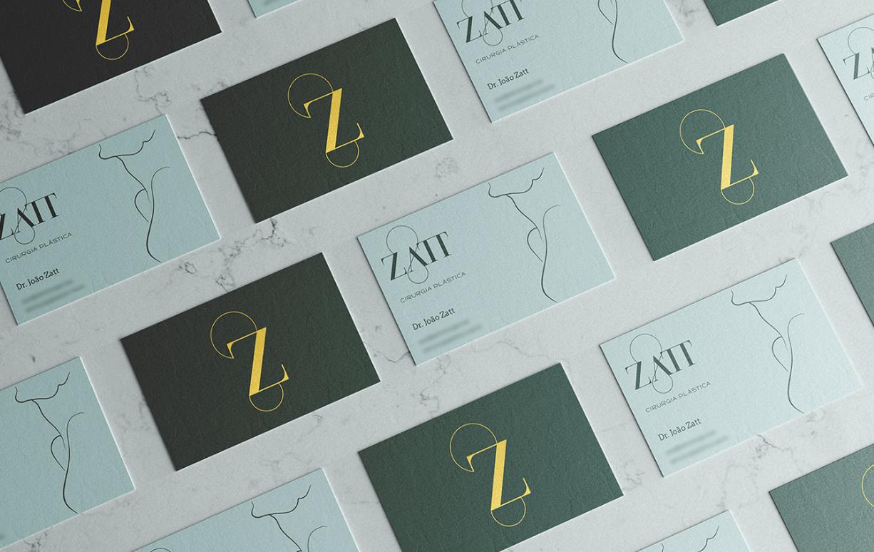 Zatt 美容整形外科診所logo設(shè)計(jì)vi設(shè)計(jì)，綠金配色清新精致風(fēng)格