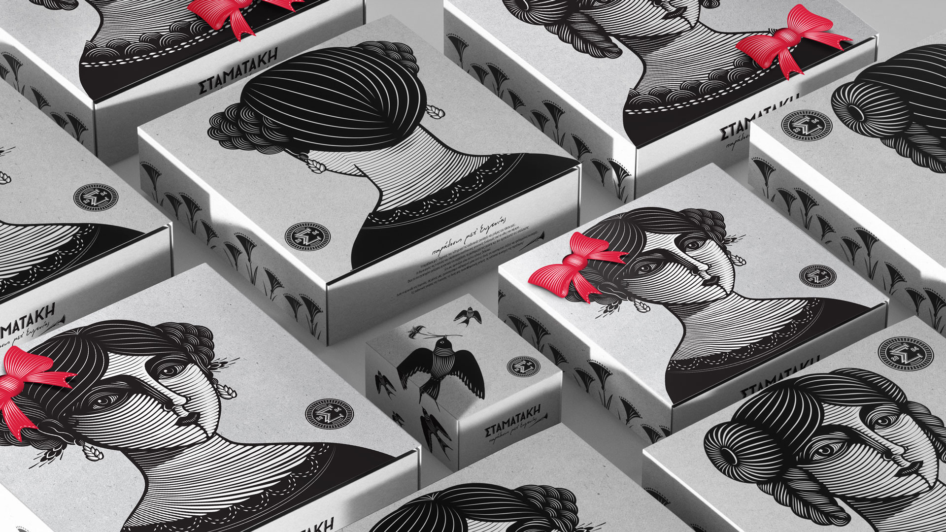 Eugenia 面包糕點(diǎn)包裝設(shè)計(jì)，非常藝術(shù)的女性頭像黑白線條插畫