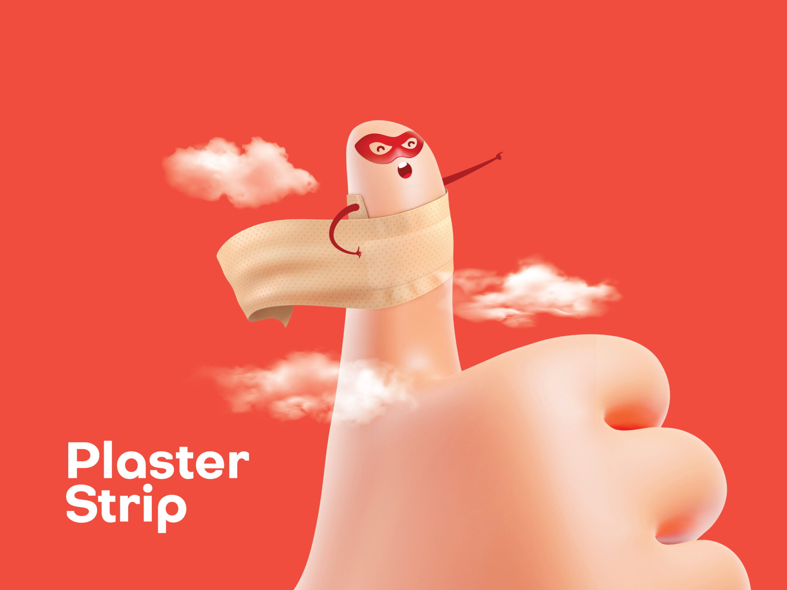 BPositive創(chuàng)可貼包裝設(shè)計(jì),3D擬人卡通手部造型