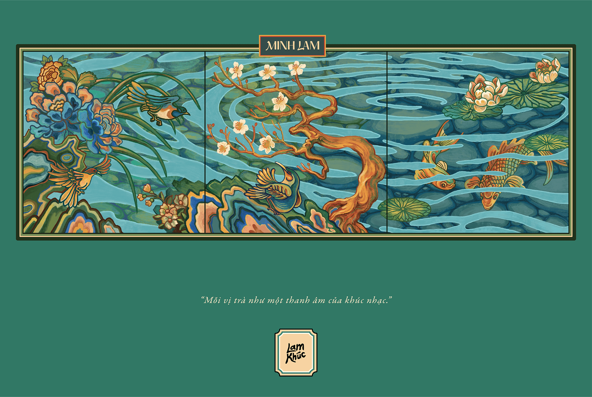 嵐曲越南茶葉包裝設(shè)計，借鑒中國古韻景物繪畫精髓