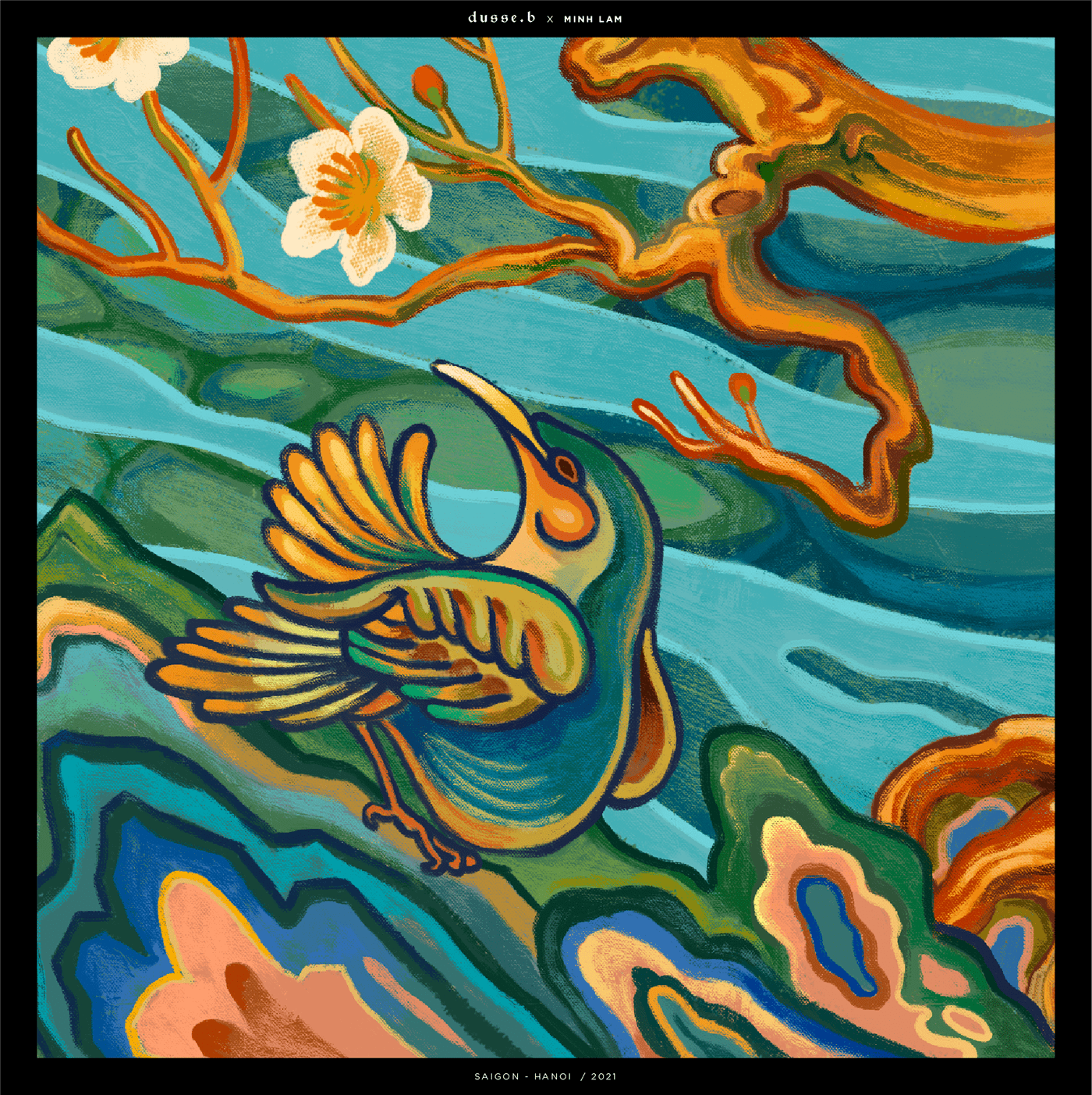 嵐曲越南茶葉包裝設(shè)計，借鑒中國古韻景物繪畫精髓