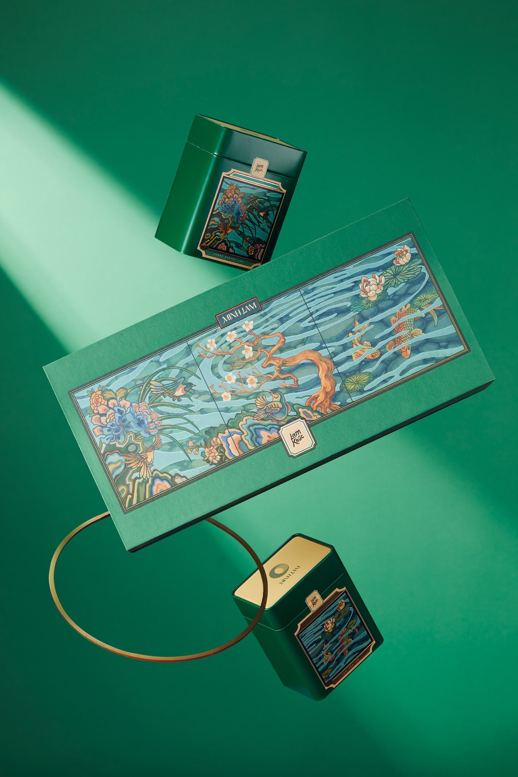 嵐曲越南茶葉包裝設(shè)計，借鑒中國古韻景物繪畫精髓